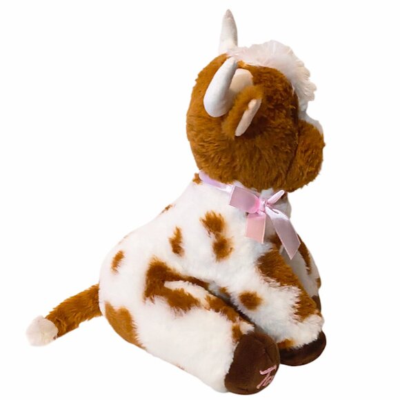 Smith Western Texas Cow Bull Brown & White Stuffed Plush Toy 10" - Picture 3 of 6